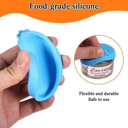 EupHHonycs 6 Pcs Cat Food Can Lids Silicone Small Pet Can Covers Dishwasher Safe for 3 oz Cat Wet Food Cans or Canned Good