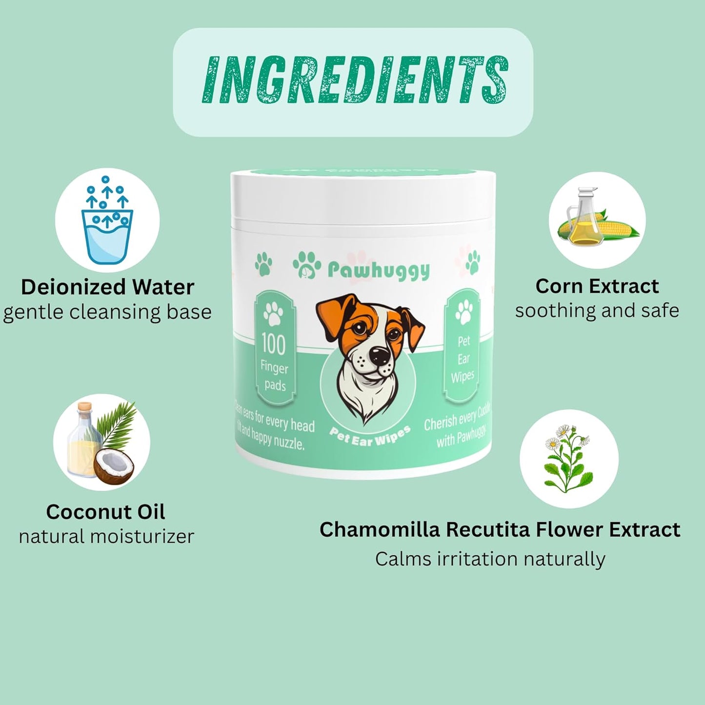 100 Finger Wipes - Pet Dental Wipes for Dogs & Cats - Dog Teeth Cleaning Powder & Toothpaste Alternative - Dog & Cat Teeth Cleaning Wipes - Freshen Breath & Reduce Plaque