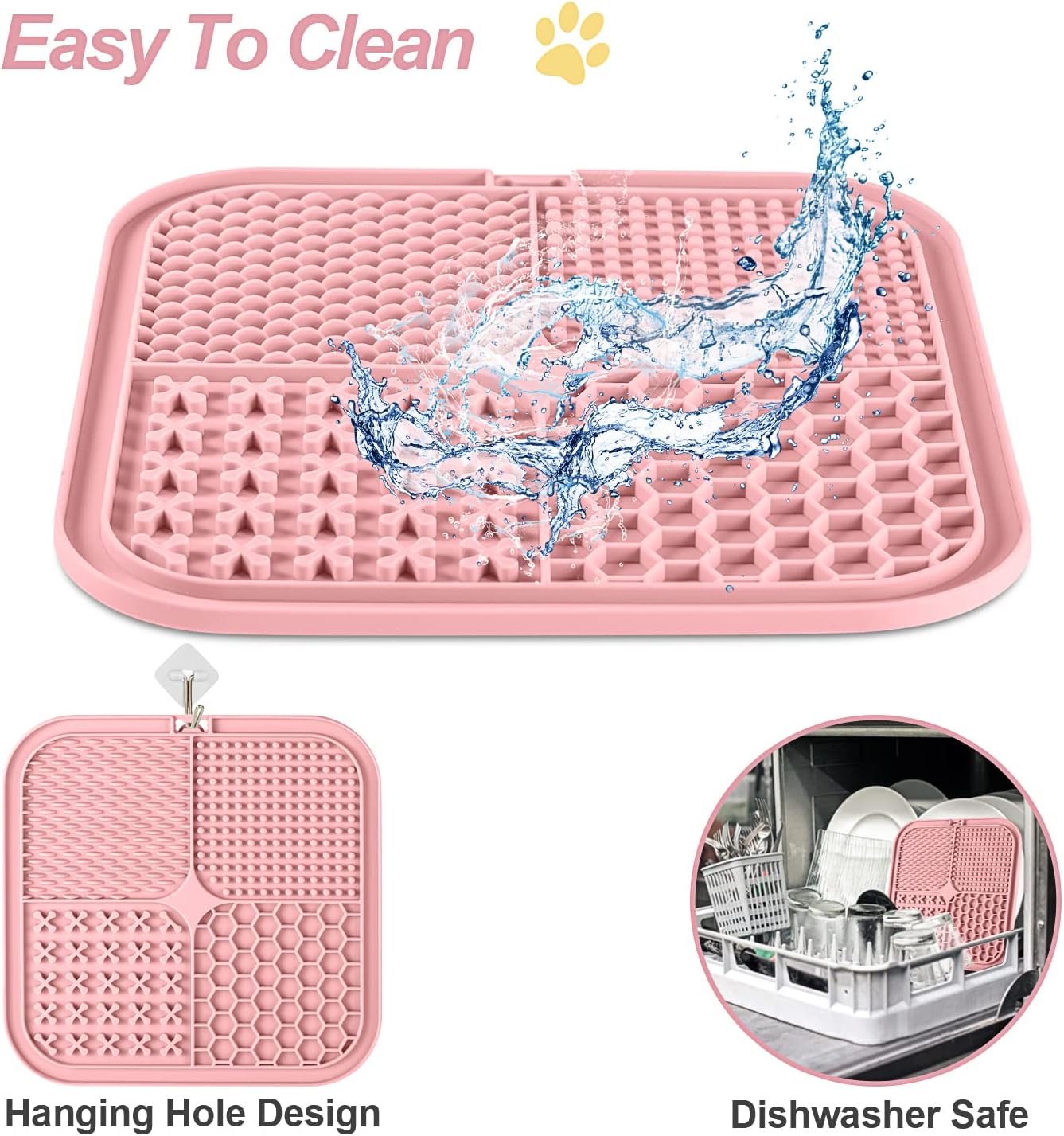 LUKITO Lick Mat for Dogs & Cats 2 Pack with Suction Cups, Dog Lick Mat for Anxiety Relief, Dog Toys to Keep Them Busy, Peanut Butter Licking Pad for Boredom Reducer, Perfect for Bathing Grooming