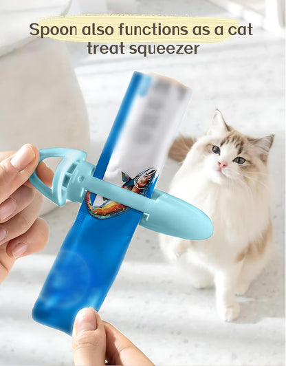 Multi-Function Pet Food Scoop – Dog Food Scoop and Cat Food Scoop with Bag Clip, Can Opener, Treat Squeezer – Easily Clean, 1 Cup Capacity
