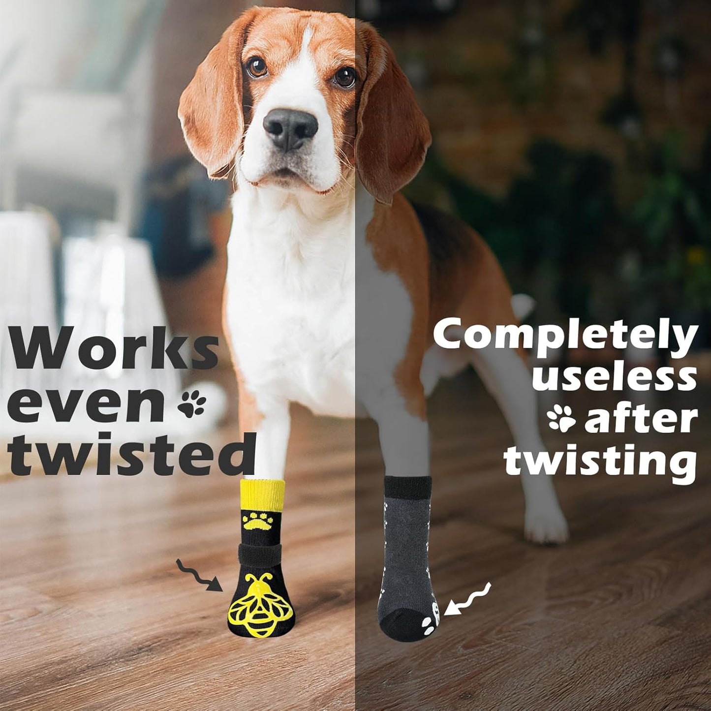 EXPAWLORER Anti Slip Dog Socks to Prevent Licking Paws, Dog Shoes for Hot Pavement, Dog Booties for Small Medium Large Senior Dogs, Traction Control Boots & Paw Protectors for Hardwood Floors