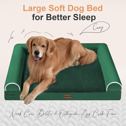 Large Dog Bed Orthopedic Washable: Beds Bolster XL Bed Large Big Dogs Memory Foam Couch Sofa Waterproof with Removable Cover