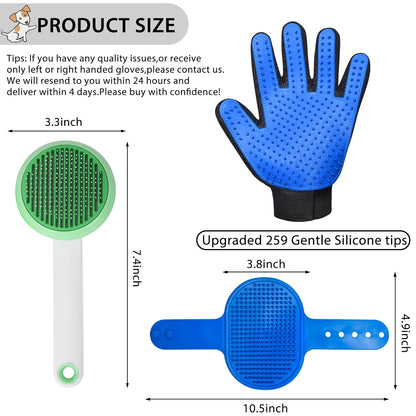 Cat Grooming Glove Brush,Pet Hair Remover Tool,Reusable Dog Hair Fur Remover for Carpet,Furniture,Couch,Clothes,Eco-Friendly and High efficiency