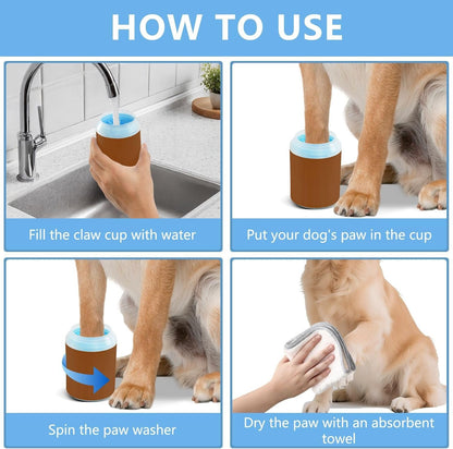 ODAWA Dog Paw Cleaner Cup Royal Blue Muddy Paw Cleaner with Soft Bristle