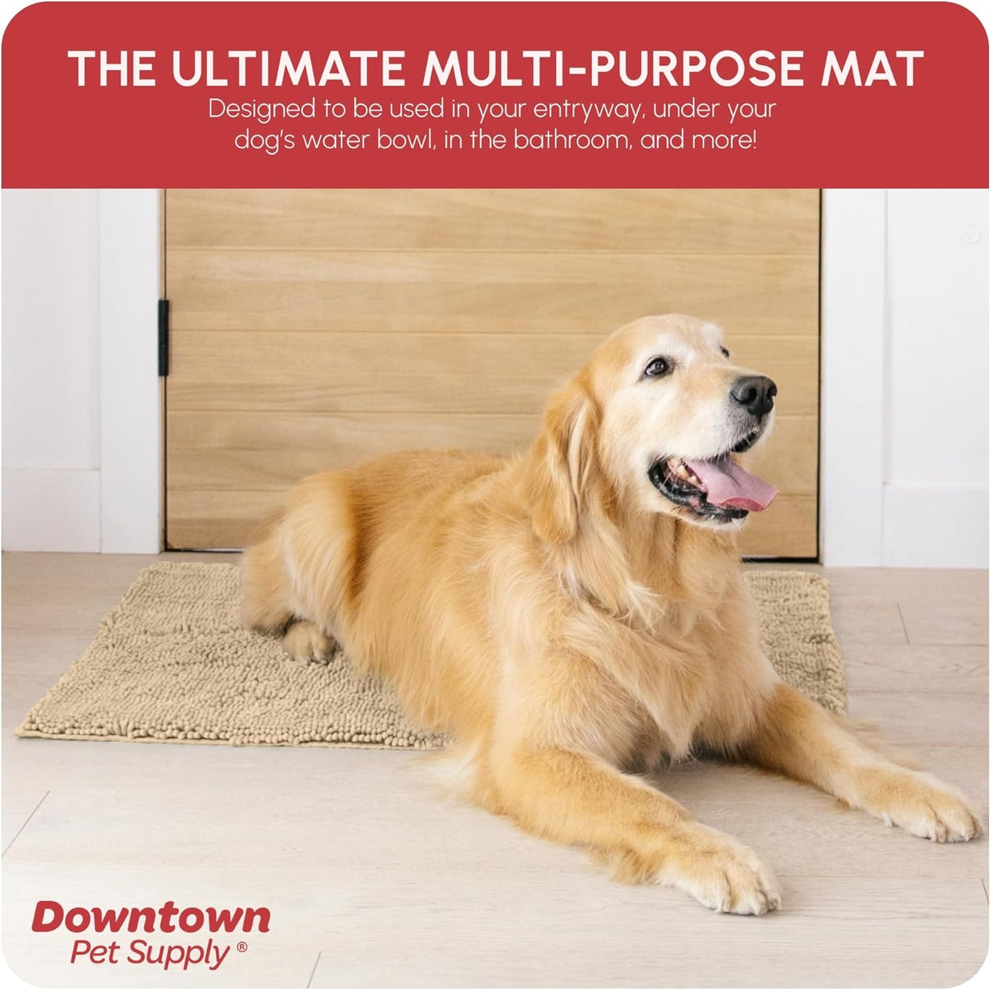 My Doggy Place Dog Mud Mat, 36"x26" Ash – Thick Microfiber Entry Rug for Snow, Mud & Salt – Absorbent, Quick-Dry, Washer-Safe & Non-Slip, Large