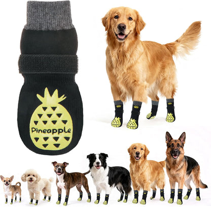 BEAUTYZOO Anti Slip Dog Socks to Prevent Licking Paws, Dog Shoes for Cold Winter Snow, Double Sides Dog Boots & Paw Protectors Booties for Hardwood Floors with Grippers Large Medium Small Senior Dogs