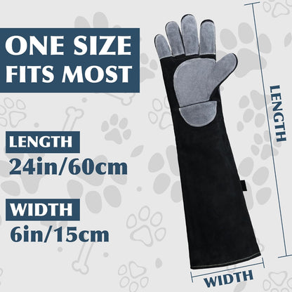 HANDLANDY Animal Handling Gloves, Bite-Proof, Scratch-Resistant, Pet Gloves for Dogs, Cats, Falconry, Gardening