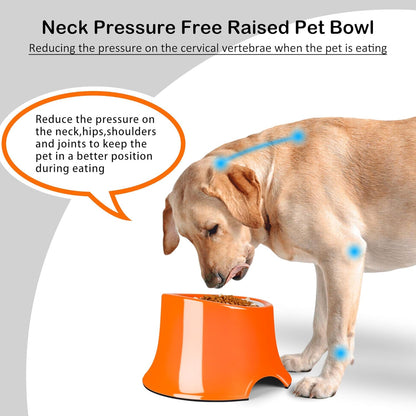 Tilted Elevated Dog Bowls Non-Slip & Non-Spill Pet Feeder with Elevated Detachable Melamine Stand, High Capacity Tilted Dog Bowl for Medium Small Size Dogs M/2 Cup Black