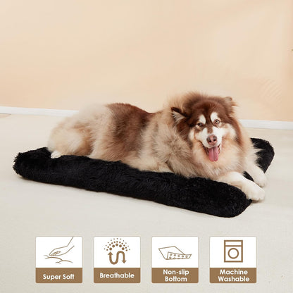 EHEYCIGA Fluffy Dog Crate Bed for Medium Dogs, Plush Faux Fur Crate Pad, Calming Anti Anxiety Medium Dog Bed, Washable Soft Warm Crate Mat with Non-Slip Bottom