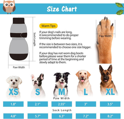 SCENEREAL 6Pcs Anti Slip Dog Socks to Prevent Licking Paws for Hot/Cold Pavement, Dog Grippy Socks for Hardwood Floors, Dog Shoes for Boots & Paw Protectors for Puppy Small Medium Large Senior Dogs