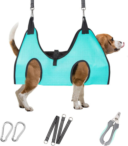 ATESON Pet Grooming Hammock with Nail Clippers/Nail Trimmers/Grooming Scissors, Dog Grooming Harness for Nail Trimming, Pet Grooming Sling Helper