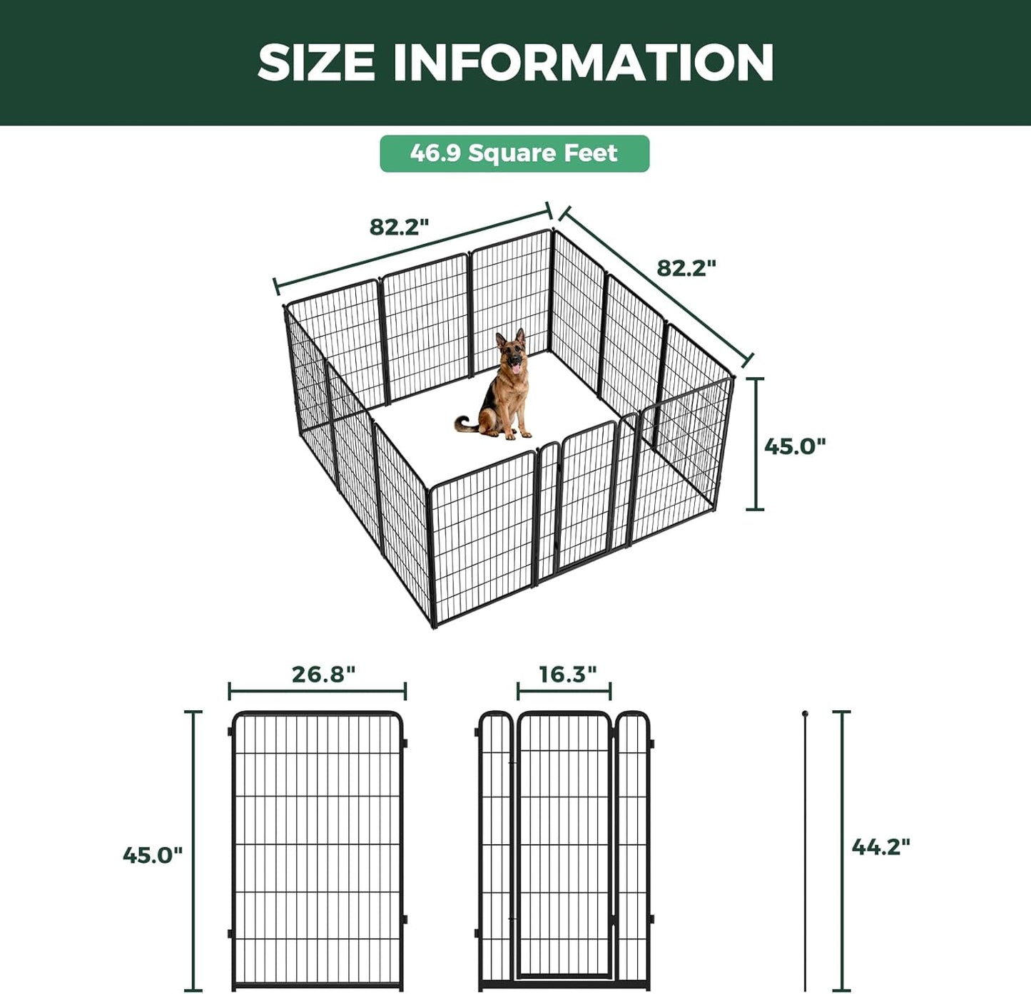 FXW Homeplus Unleashed Indoor Dog Playpen - Stress-Free and Safe Play, Heavy Duty 24 Inch 6 Panels Dog Pen for Puppy and Small Dogs, Black│Patented