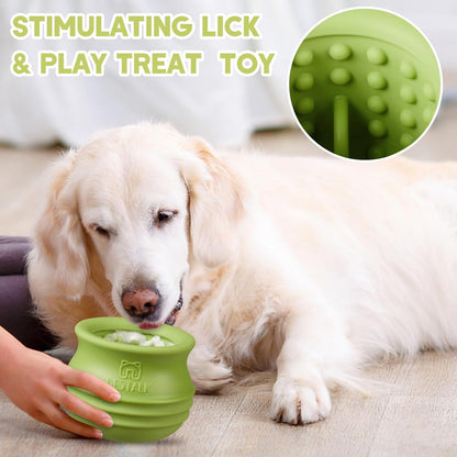 Dog Enrichment Treat Toy, Long-Lasting Wobbly Interactive Freeze Lick Toys for Dogs, Stuffable Puzzle Feeder Toy for Boredom, Silicone Treat Dispensing Chew Toy (Baby Blue,S)