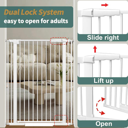 AiWMGL 40.55" Tall, 53.74-61.61 Inch Wide, 1.37" Ultra Narrow Spacing Dog Pet Baby Gate Indoor for Doorway Hallway, Pressure Mounted 54 55 56 57 58 59 60 61 Inches Wide