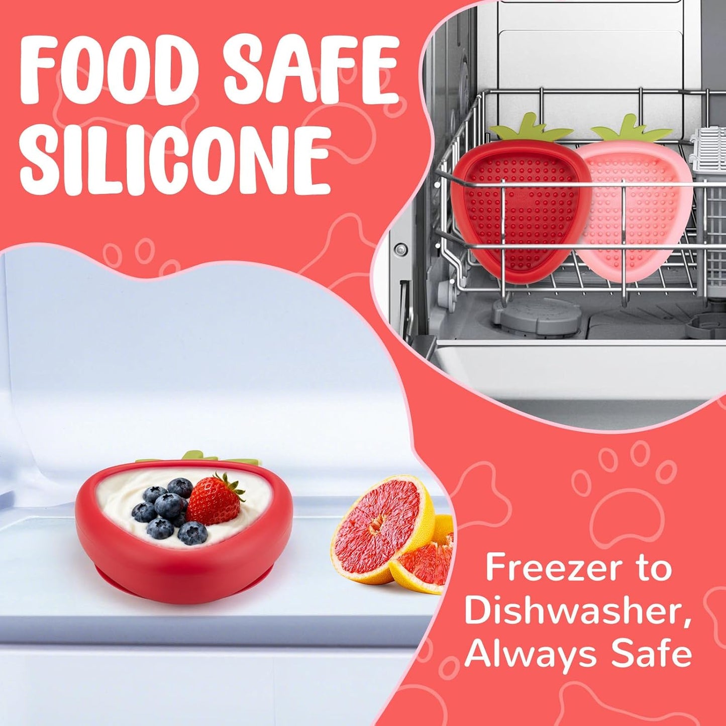 Freeze Dog Lick Bowl, Animire Non-Slip Slow Feeder Lick Mat for Dogs, Silicone Dog Enrichment Bowl for Distraction Anxiety Relief Boredom, BPA Free, Dishwasher Safe(Rose,S)