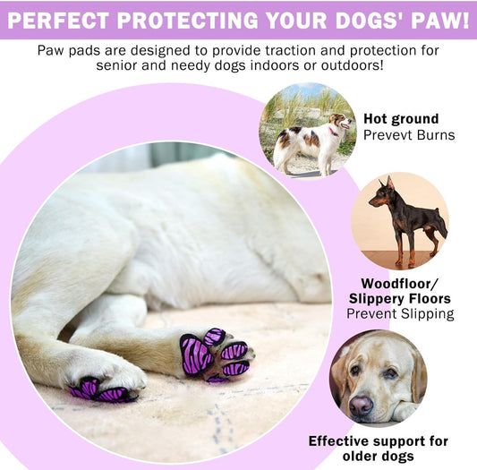 SCENEREAL Anti-Slip Dog Paw Protector Gripper Traction Pads for Small Medium Large Senior Dogs, Dog Feet Stickers with Stronger Adhesive for Hardwood Floors Hot Pavement, 9 Sets(36 Pcs) 2XL