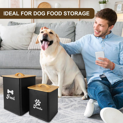 Dog Treat Container 2PCS, Dog Food Storage Container with Lids Airtight, Dog Treat Jars for Kitchen Counter-7+3Lbs, Small Dog Cookie Jar for Storage, (Upgraded) White