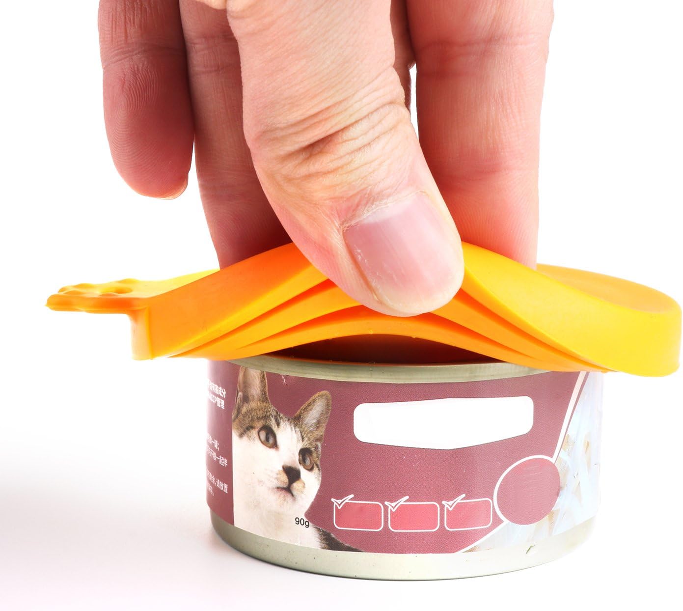 Comtim Pet Food Can Cover Silicone Can Lids for Dog and Cat Food(Universal Size,One fit 3 Standard Size Food Cans) (Blue/Purple)