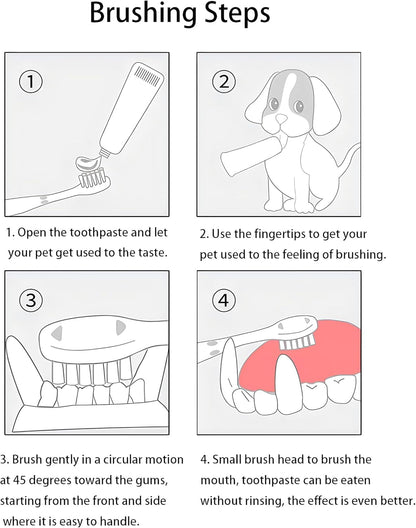 LINGXIYA Pet Toothbrush, Extra Soft Dog & Cat Toothbrushes Dental Cleaning Brushes for Puppy Small Pet and Cat Dogs Teeth Dental Health 3 Pack Kit (White/Green/Pink)