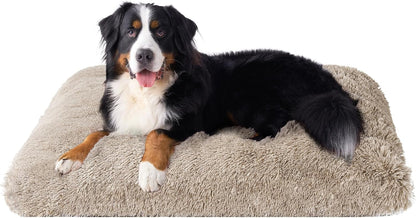 EHEYCIGA Fluffy Dog Crate Bed for Medium Dogs, Plush Faux Fur Crate Pad, Calming Anti Anxiety Medium Dog Bed, Washable Soft Warm Crate Mat with Non-Slip Bottom