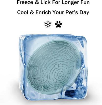 OHMO Lick Mat for Dogs and Cats(Small, Camo&Light Green, 2pcs) Enrichment Accessories Toy Space Star Easy Clean Pet Slow Feeder/Suction Cups, Licking Pad for Anxiety Relief and Boredom Reduction
