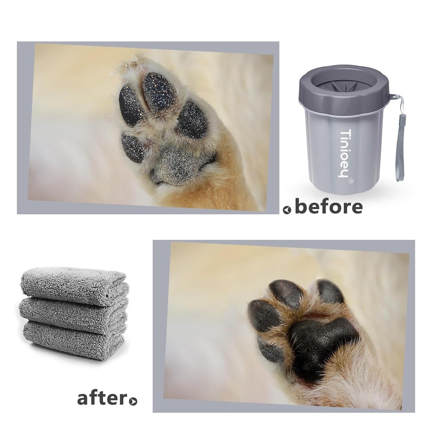 Dog Paw Cleaner for Small Dogs, Dog Paw Washer, Muddy Paw Cleaner, Pet Foot Cleaner, Dog Paw Protector Kit