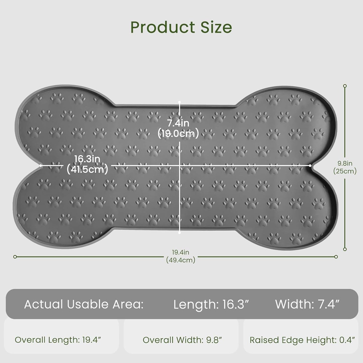 PWTAA Dog Food Mat Anti-Slip Silicone Dog Bowl Mat Thicker Pet Placemat Waterproof Cat Feeder Pad with Raised Edge Puppy Kitten Feeding Mats Suitable Small Medium-Sized Dogs Cats Eating Tray