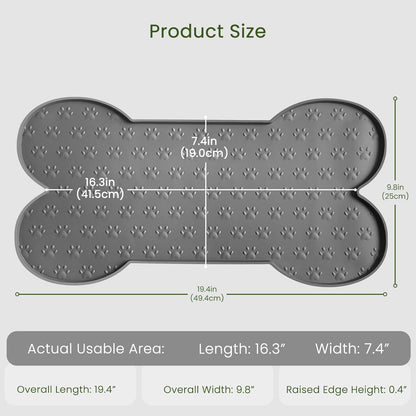 PWTAA Dog Food Mat Anti-Slip Silicone Dog Bowl Mat Thicker Pet Placemat Waterproof Cat Feeder Pad with Raised Edge Puppy Kitten Feeding Mats Suitable Small Medium-Sized Dogs Cats Eating Tray