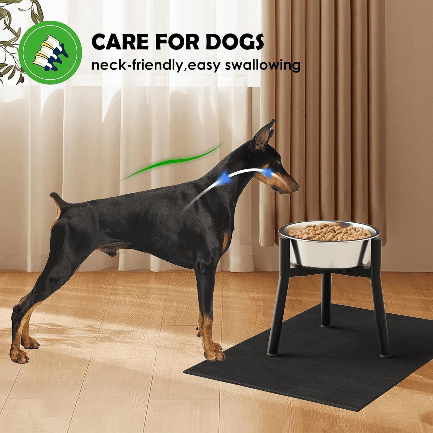 Elevated Dog Bowls for Large and Extra Large Dogs, Adjustable Width Dog Bowl Stand for 7-10.6" Wide Bowls, Food and Water Feeder, 13.7 in Tall Single Holder (Bowl Not Included)