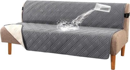 H.VERSAILTEX 100% Waterproof Slipcovers for Couches and Sofas Modern Pet Couch Cover Thick Soft Furniture Protector with Elastic Straps(Sofa, Lily Pad/Beige)