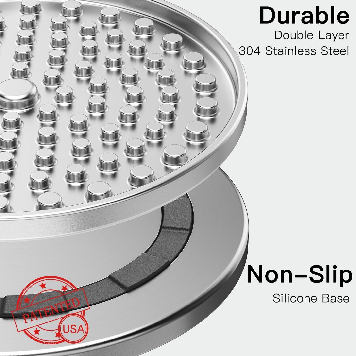 1Pack Stainless Steel Large Lick Mat for Dogs & Cats, Chew-Proof Slow Feeder, Anxiety Reducer, Whisker-Friendly for Cats, Non-Slip Heavy Duty Base, Raw Feeding Pad, Dishwasher Safe