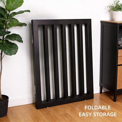 Dog Gate Indoor, Freestanding Dog Fence for The House, Doorways, Hallways,or Stairs,Pet Gate Foldable Wooden,Expandable 24" Height 3 Panels,White