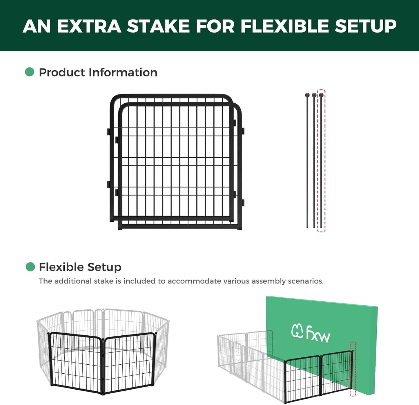 FXW Homeplus Unleashed Indoor Dog Playpen - Stress-Free and Safe Play, Heavy Duty 24 Inch 6 Panels Dog Pen for Puppy and Small Dogs, Black│Patented