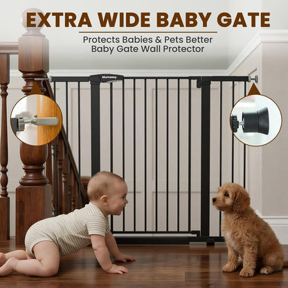 Mumeasy 36" High Extra Tall Dog Gate, 29.6"-40.5" Wide Pressure Mounted Tall Baby Gate for Dog, Auto Close Pet Gate with Door for Stairs,Doorways,House,Black