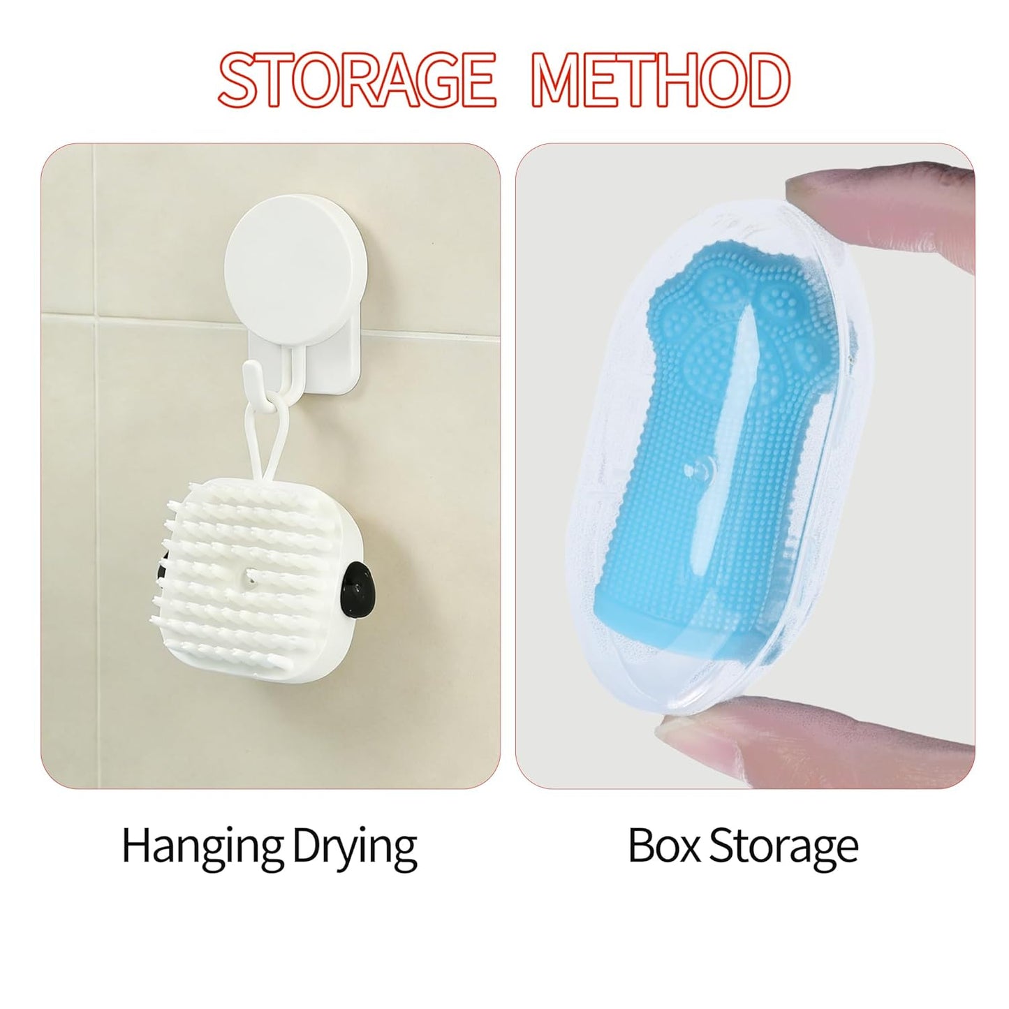 3PCS Pet Grooming Kit – Dog Bath Brush with Soap Dispenser & 2 Finger Toothbrushes | Silicone Dog Shampoo Brush for Small Medium Large Dogs, Soft Deshedding Massage Brush for Puppy & Cats