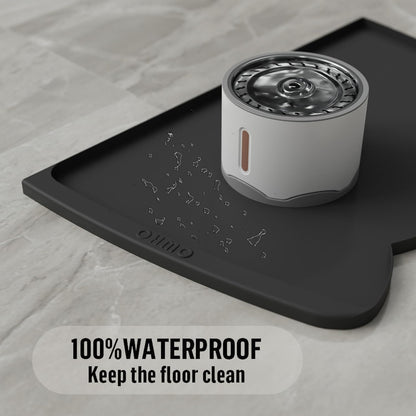 OHMO - Cat Food Mat, Silicone Pet Feeding Mat for Floor Non-Skid Waterproof Dog Water Bowl Tray, Easy to Clean Pet Placemat (Erythrinus, 18 * 9.8'')