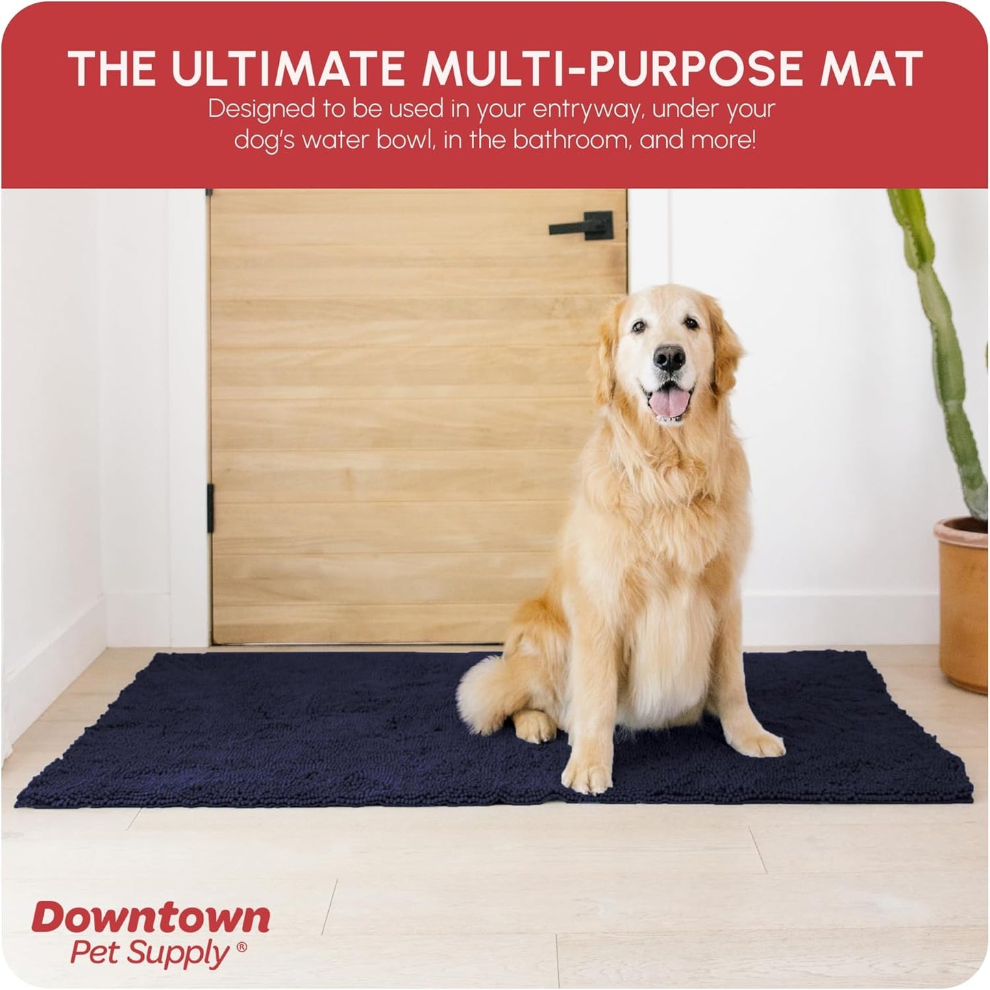 My Doggy Place Dog Mud Mat, 36"x26" Ash – Thick Microfiber Entry Rug for Snow, Mud & Salt – Absorbent, Quick-Dry, Washer-Safe & Non-Slip, Large