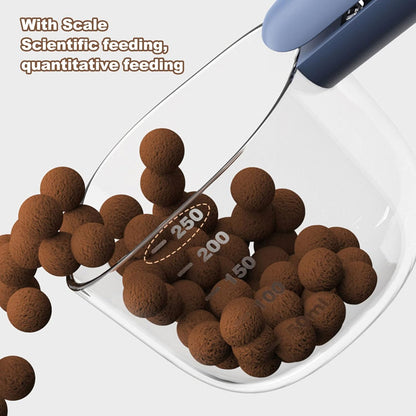 Pet Dog Cat Food Shovel Scoop Clear Scale Cat Food Feeder Scoop with Clip Handle for Pet Food Measuring