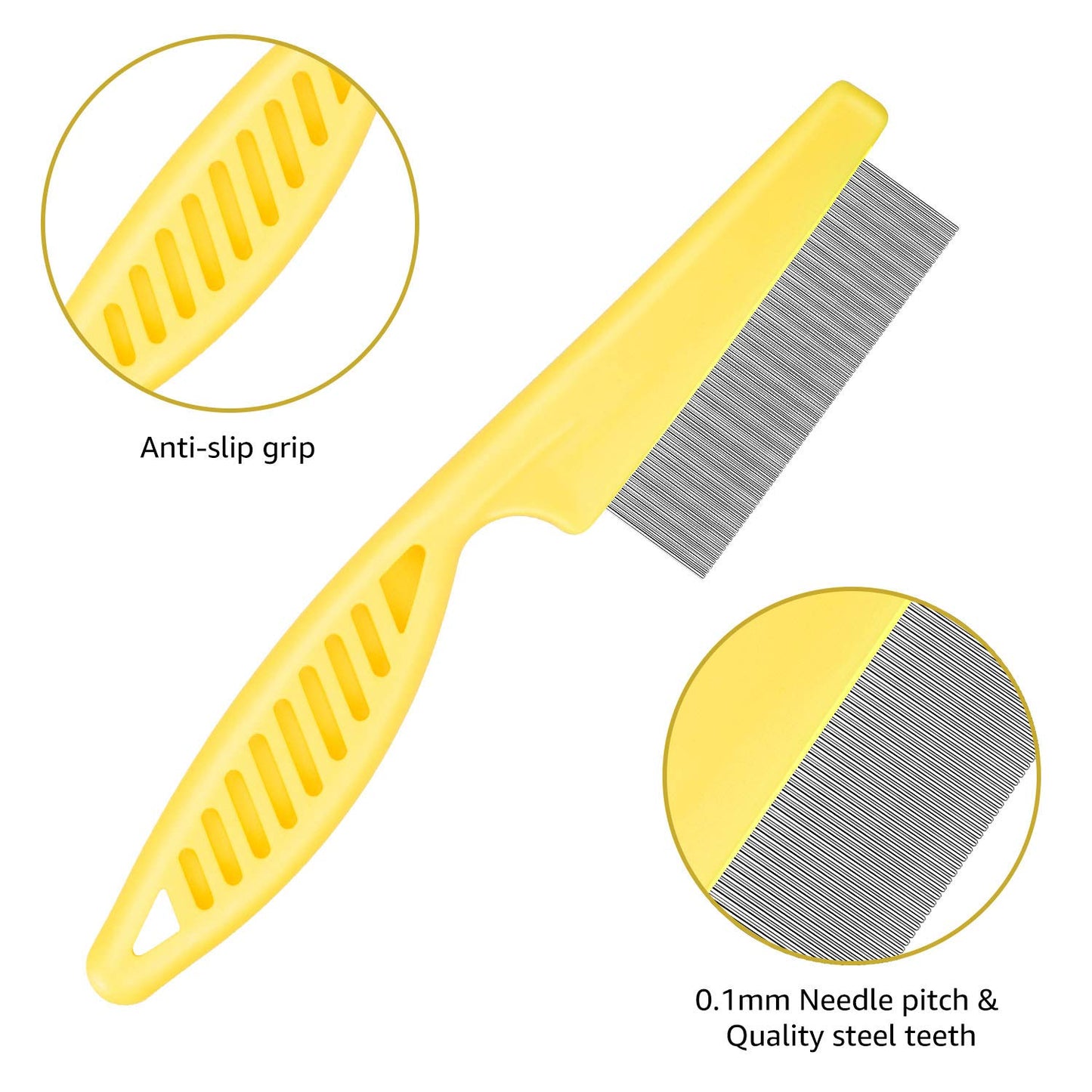 Cat & Dog Grooming Set - Fine Tooth Comb for Removing Dandruff Flakes & Hair (Blue)