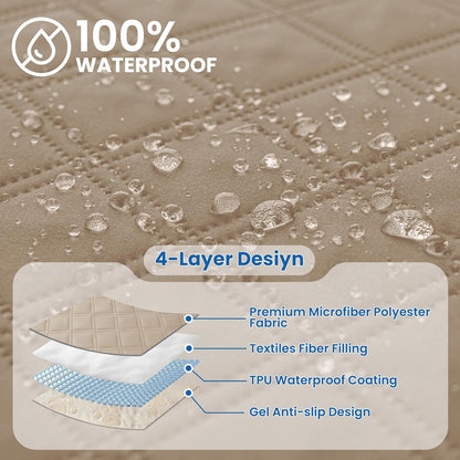 Waterproof Dog Blanket, Non-Slip Soft Pet Bed Cover, Couch Cover for Dogs Washable, Protects Sofa, Furniture, Crate, Car, Tear Resistant Leakproof Pet Blanket (30x70 Inch, Dark Grey)