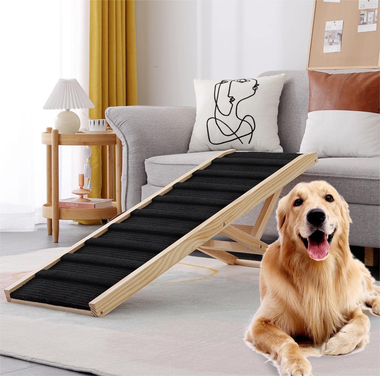Large Dog Pet Ramp Stairs for Bed Couch Car Truck SUV,Dog Pet Ramp for Small Large Dogs Pets to Get on High Bed Truck Couch Sofa
