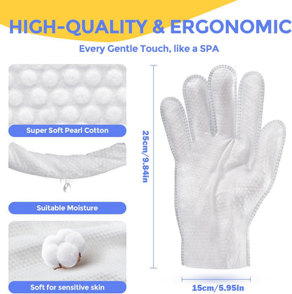 Pet Cleaning Glove Wipes for Dogs & Cats, Hypoallergenic Deodorizing Disposable Bathing Wipes,No-Rinse Grooming Wipes, Extra Thick,Perfect for Pet Dry Cleaning,Daily Care and Travel,24 pcs