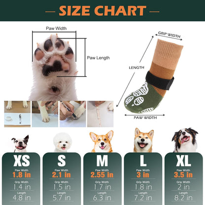 EXPAWLORER Anti Slip Dog Socks to Prevent Licking Paws, Dog Shoes for Hot Pavement Walk, Dog Booties for Hardwood Floors, Dog Boots & Paw Protectors with Grippers for Small Medium Large Senior Dogs M