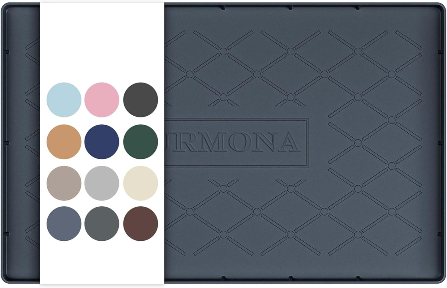 URMONA Under Sink Mat for Kitchen Waterproof, 34" x 22" Silicone Under Sink Mat for Shelf Liner Organizer, Cabinet Sink Protector Under Sink Liner for Bottom Kitchen, Bathroom(Light Grey)