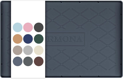 URMONA Under Sink Mat for Kitchen Waterproof, 34" x 22" Silicone Under Sink Mat for Shelf Liner Organizer, Cabinet Sink Protector Under Sink Liner for Bottom Kitchen, Bathroom(Light Grey)