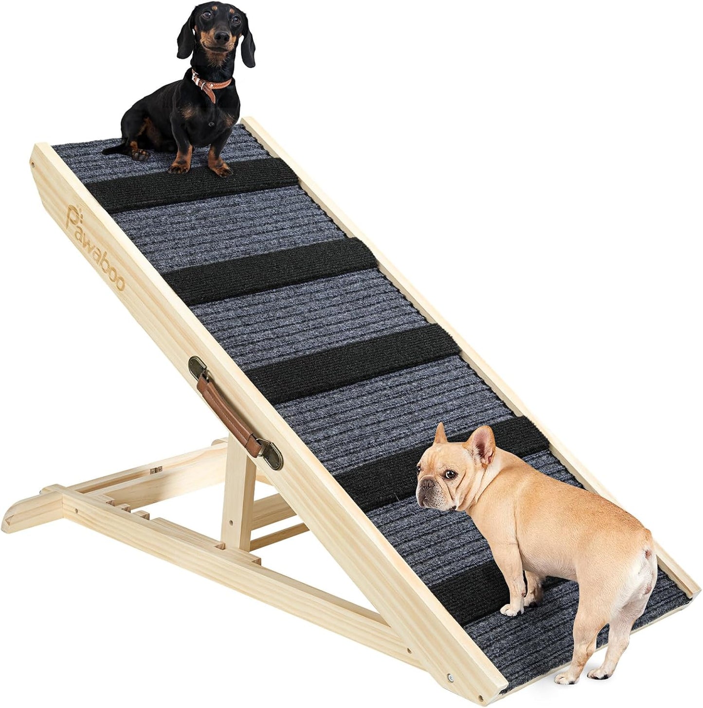 2026 Upgraded Dog Ramp for Couch, Foldable Small Dog Ramp for Sofa, 4 Adjustable Height from 13'' to 21", Portable Stable Pet Steps with Non-Slip Pad, Pet Ramps Use for Sofa Couch Stairs