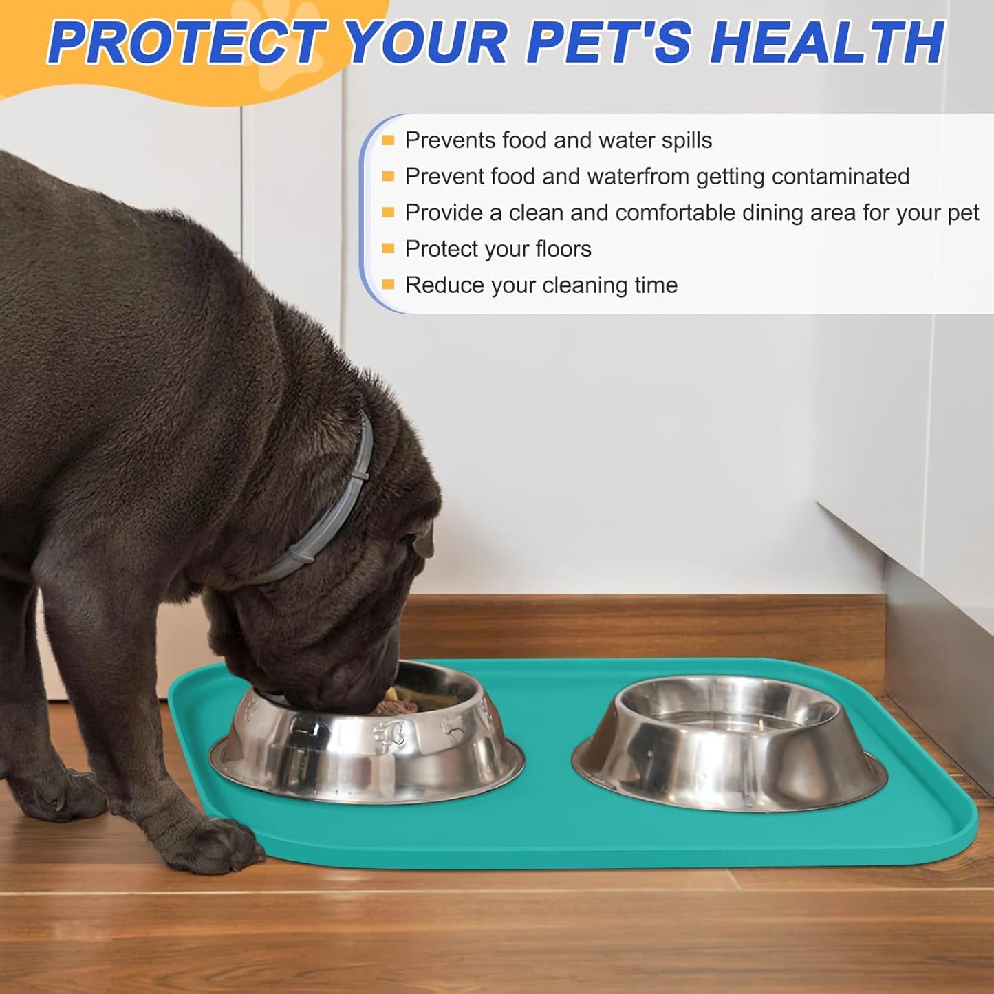 Small Silicone Pet Food Mat with Raised Edge for Food and Water Bowl, Square Dog Feeding Mats, Cat Food Trays for Floor Waterproof, Rubber Tray for Dogs and Cats, 12 x 12 x 0.7 Light Olive Green