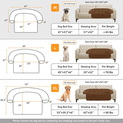 Calming Dog Bed Fluffy Plush Dog Mat for Furniture Protector with Removable Washable Cover for Large Medium Small Dogs and Cats (Large, Light Grey)