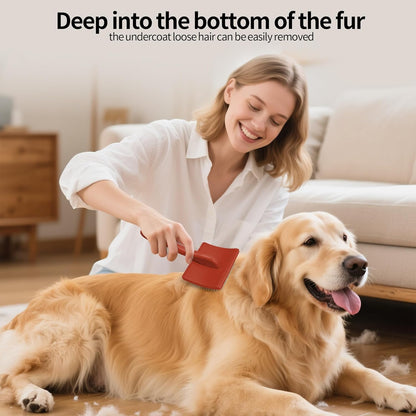Pet Slicker Brush for Long & Short Hair - Detangling Tool for Dogs & Cats - 135° Angled Stainless Steel Pins, Curved Handle - Gentle Grooming for Small/Medium/Large Breeds (Lavender)
