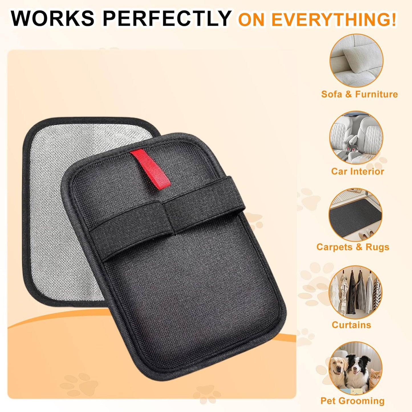Pet Hair Removal Glove,Reusable Electrostatic Pet Hair Remover Glove,Washable Grooming Tool for Cats, Dogs, Furniture, Car Seats, & Carpets(2 Piece)